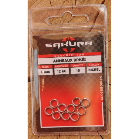 Inele despicate 6mm - 12 kg Sakura set 10 buc / plic