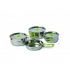 Set vase camping inoxidabile Pinguin Trio Steel S