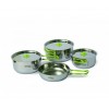 Set vase camping inoxidabile Pinguin Trio Steel L