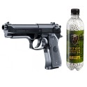 Set pistol airsoft arc si flacon 2700 buc bile 0.20 g, 0.5 jouli, Umarex Beretta M92FS