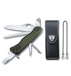 Set Victorinox Soldier + teaca de piele neagra + lant 
