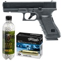 Set pistol airsoft Umarex Glock 17 + 10 capsule CO2 + flacon 2700 buc bile 0.30 g