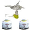 Set arzator camping drumetie Pinguin Surpass Titan 3500 W si doua butelii gaz 230 g
