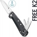 Briceag Leatherman Free K2, lama blocabila, 8 unelte si clip buzunar, lama 8.4 cm