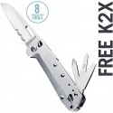 Briceag Leatherman Free K2X, lama serata blocabila 8,4 cm, 8 unelte si clip buzunar