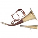 Set 2 cornuri vanatoare 40 cm si 12 cm din alama cu insertii de piele Verney Carron