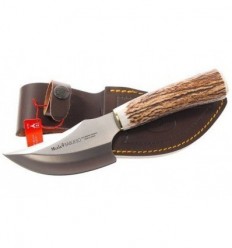 Cutit Muela Sabueso 11A, lama 11 cm inoxidabila, maner corn de cerb, teaca piele