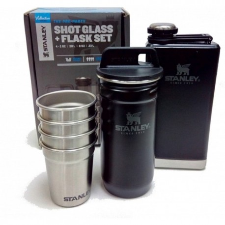 Set inoxidabil Stanley Adventure cu butelca si pahare, negru