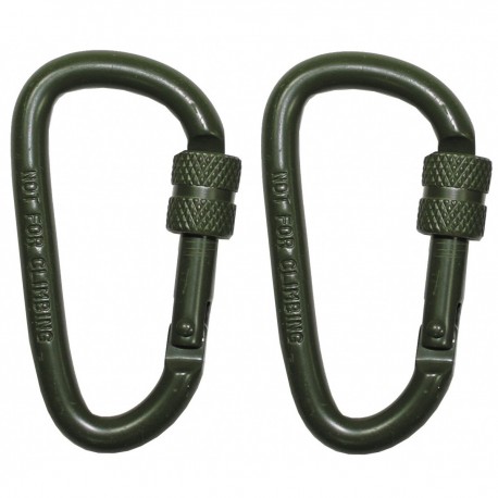 Carabina cu filet, 6 x 6 cm, set 2 bucati verde MFH