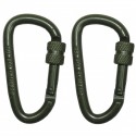 Carabina cu filet, 6 x 6 cm, set 2 bucati verde MFH
