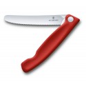 Cutit Victorinox cu zimti, lama pliabila blocabila, otel inox, rosu