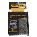 Lenjerie sac de dormit dreptunghiular, microfibra alba, 1 persoana, Travelsafe 220x90cm