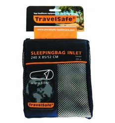 Lenjerie sac de dormit dreptunghiular, microfibra alba, 1 persoana, Travelsafe 220x90cm