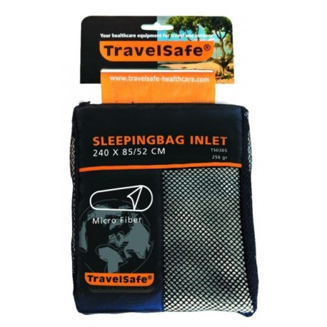 Lenjerie sac de dormit dreptunghiular, microfibra alba, 1 persoana, Travelsafe 220x90cm
