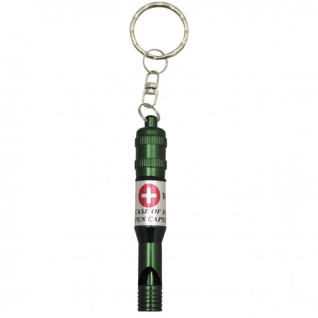 Fluier supravietuire cu inel si ID tag, impermeabil MFH
