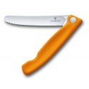 Cutit Victorinox cu zimti, lama pliabila blocabila, otel inox, portocaliu