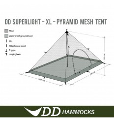 Plasa antiinsecte in forma de cort Cort DD Hammocks SuperLight Pyramid XL