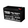 Acumulator stationar 12 V, 10 Ah, F2 AGM VRLA TED electric TED1210 pentru navomodele, barcute de plantat, sonare, etc