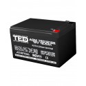 Acumulator stationar 12 V, 12.5 Ah, F2 AGM VRLA TED electric TED12125 pentru navomodele, barcute de plantat, sonare, etc