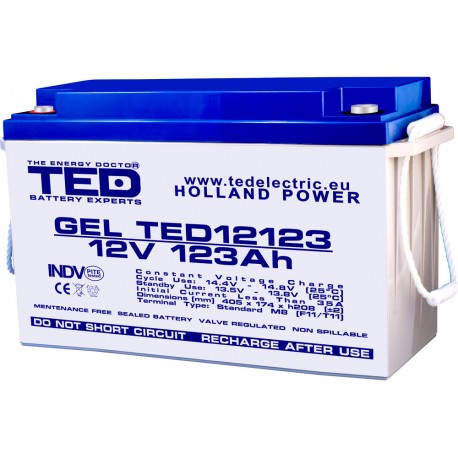 Acumulator Gel Deep Cycle 12V, 123 Ah TED AGM VRLA, F12 M8