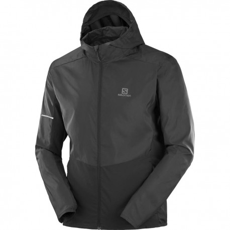 Geaca alergare barbati Salomon AGILE FZ HOODIE M Negru
