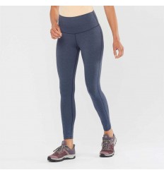 Colanti alergare femei Salomon ESSENTIAL TIGHTS W Bleumarin