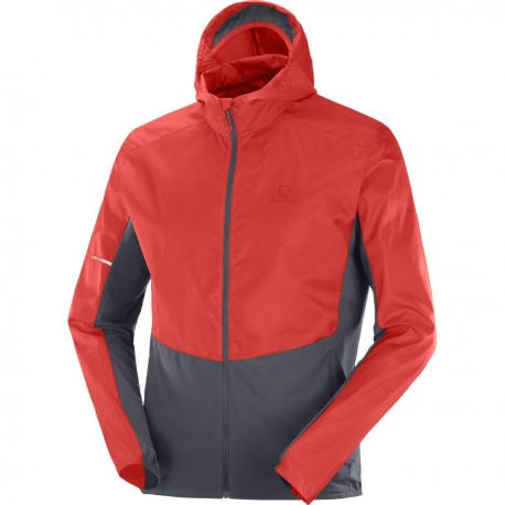 Geaca alergare barbati Salomon AGILE FZ HOODIE M Rosu