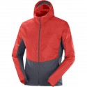 Geaca alergare barbati Salomon AGILE FZ HOODIE M Rosu