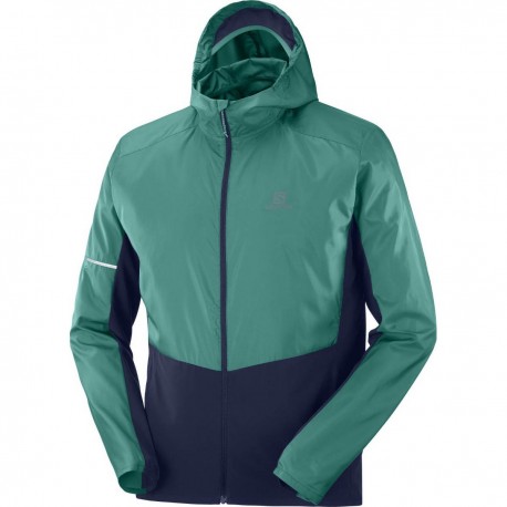 Geaca alergare barbati Salomon AGILE FZ HOODIE M Verde