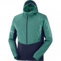 Geaca alergare barbati Salomon AGILE FZ HOODIE M Verde