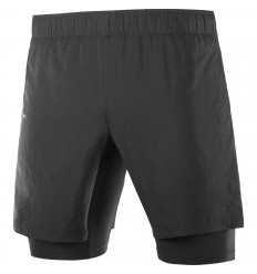 Pantaloni scurti alergare barbati Salomon XA TWINSKIN SHORT M Negru