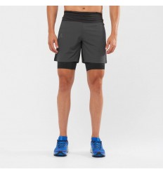 Pantaloni scurti alergare barbati Salomon EXO MOTION TW SHORT M Negru