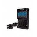 Incarcator Panasonic Eneloop pentru AA/AAA Ni-MH cu LCD, iesire USB, incarcare individuala BQ-CC65