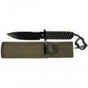 Cutit full tang lama 16 cm black blade cu teaca Fox Outdoor