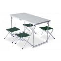 Set masa camping cu 4 scaune verzi Pinguin