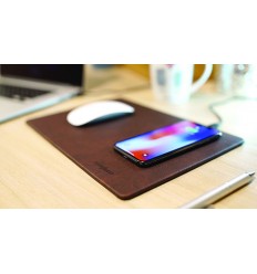 Mouse pad cu incarcare wireless Minibatt PowerPAD - Qi wireless charger mouse pad, maro
