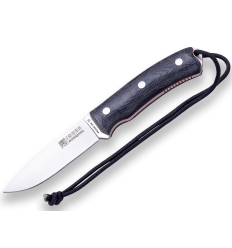 Cutit Joker Bushcrafter cu teaca piele, lama otel inox 10.5 cm, maner micarta
