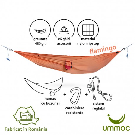 Hamac Ummoc Calatorul sofisticat, flamingo