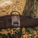 Husa piele pentru carabina cu insertie textil imprimat, mistret, Tapel