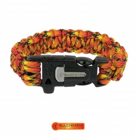 Bratara de supravietuire paracord 3 m cu amnar si fluier Bushmen coyote tan
