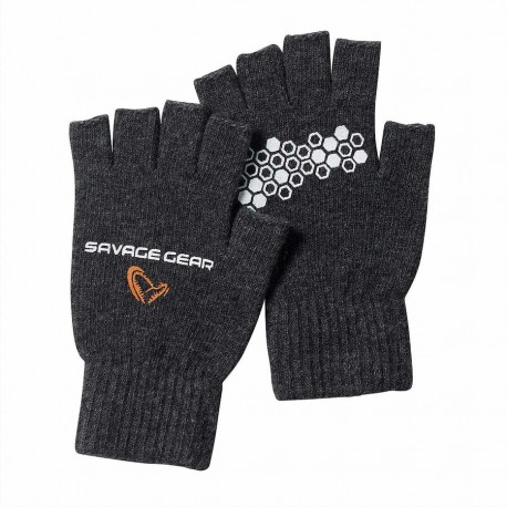 Manusi cu degete taiat Savage Gear dark grey melange