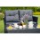 Set mobilier gradina din ratan cu canapea, 2 fotolii si masa Teesa, gri-bej