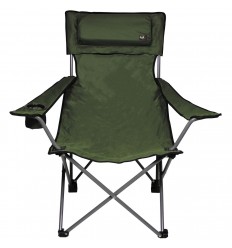 Scaun pliabil camping Fox Outdoor Deluxe, cordura, negru, perna inclusa, max 150 kg, cu husa