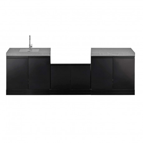 Bucatarie de exterior dulap fara gratar, contine modul chiuveta si modul cu blat de lucru Grandhall K0GK-01