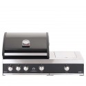 Gratar pe gaz cu 3 arzatoare din inox Grandhall Premium GT3 si arzator lateral sear burner K03000281A, incastrabil