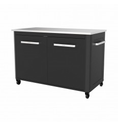 Modul bucatarie de exterior cu 2 usi, spatii depozitare si blat de lucru din inox Cozze negru 120 x 60 x 90 cm 90526
