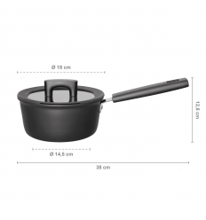 Tigaie cu capac Fiskars Hard Face, Ø 18 cm, 1.8 L