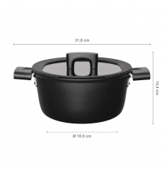 Oala cu capac Fiskars Hard Face, Ø 22 cm,  3.5 L