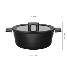 Oala cu capac Fiskars Hard Face, Ø 26 cm,  5 L