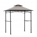 Pavilion gazebo din otel pentru gratar cu copertina Sunjoy Linas 244cm x 152cm negru/gri deschis A103002202